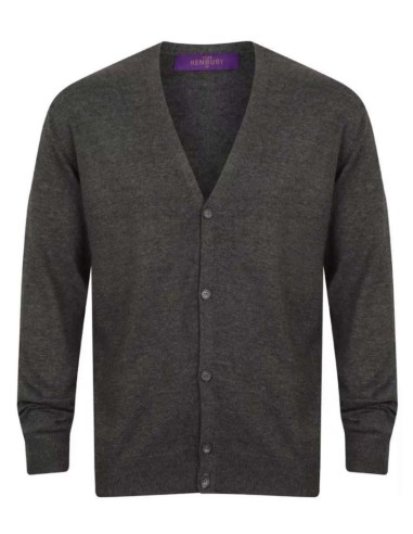 HEN-H722-Mens Lightweight V-Neck Cardigan